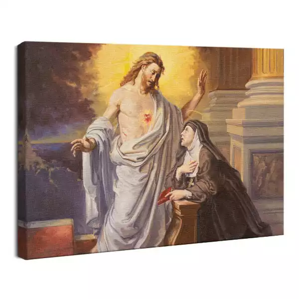 Obraz drukowany na płótnie Objawienie Serca Jezusowego św. Teresie z Avila