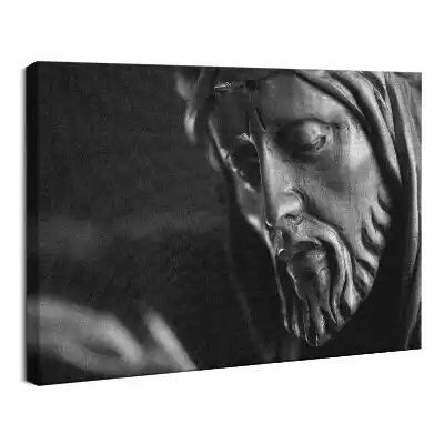 Obraz drukowany na płótnie Kamienny posąg twarz Jezusa Chrystusa