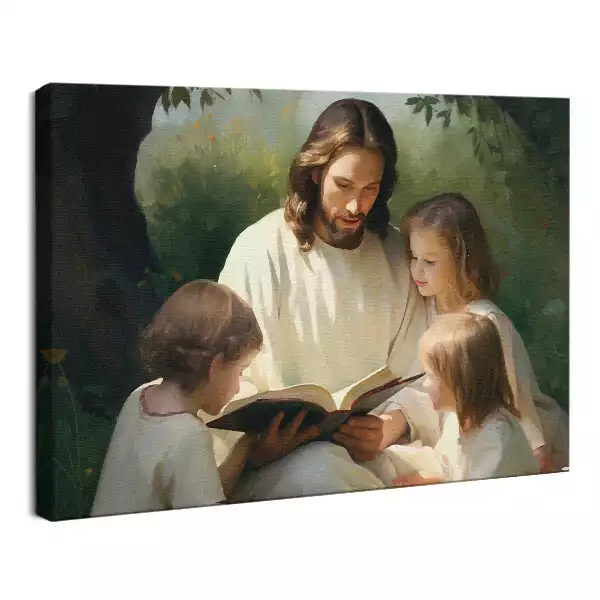 Obraz drukowany na płótnie Jezus Chrystus z dziećmi