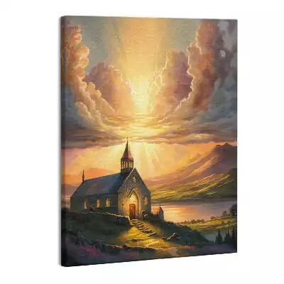 Zdjęcie na płótnie Kościół zachód słońca