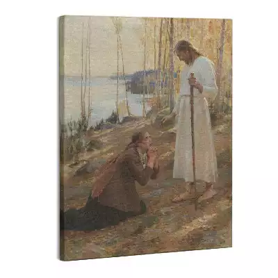 Zdjęcie na płótnie Pejzaż Jezus i kobieta