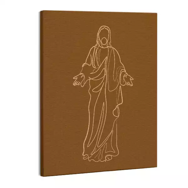 Zdjęcie na płótnie Line-art minimalistyczna grafika Jezusa