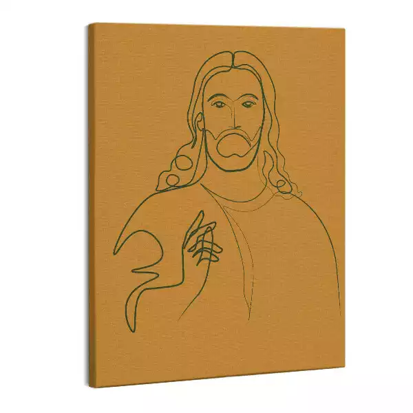 Zdjęcie na płótnie Line-art minimalistyczna grafika Jezusa
