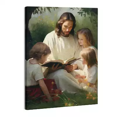Zdjęcie na płótnie Jezus Chrystus z dziećmi