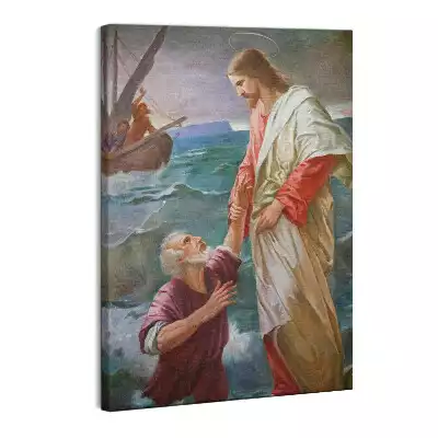 Obraz canvas Jezus i Piotr Na Jeziorze