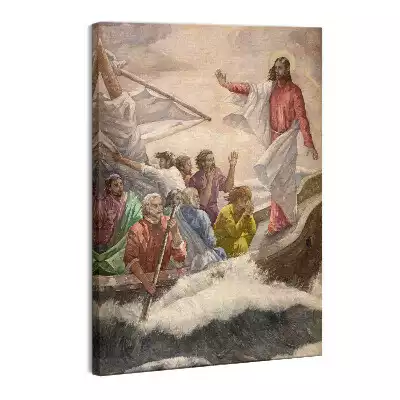 Obraz canvas Jezus na łodzi z uczniami