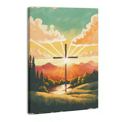 Obraz canvas Krzyż artwork Malowany