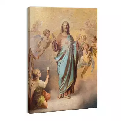 Obraz canvas Serce Jezusa Anioły