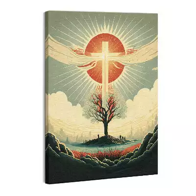 Obraz canvas Drzewo życia Krzyż
