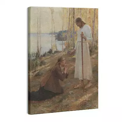 Obraz canvas Pejzaż Jezus i kobieta