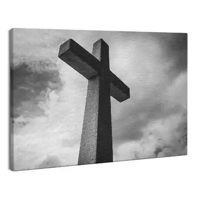 Obraz na płótnie Kamienny krzyż i niebo