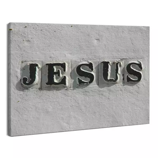 Obraz na płótnie abstrakcja Kamienny napis Jesus