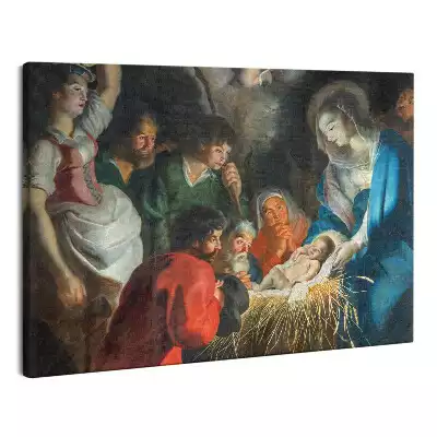 Foto obraz na płótnie Narodziny Jezusa w stajence