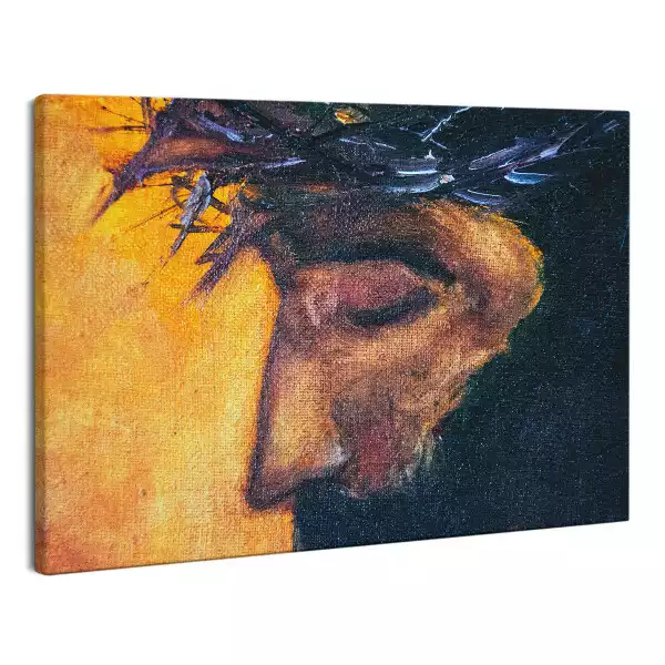 Foto obraz na płótnie Twarz Jezusa w koronie cierniowej