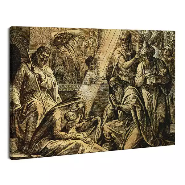 Obraz na płótnie Jezus Matka Boża i trzej mędrcy