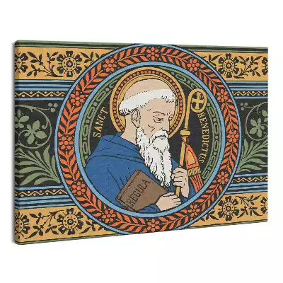 Foto obraz na płótnie Ilustracja Św. Benedykt z Nursji