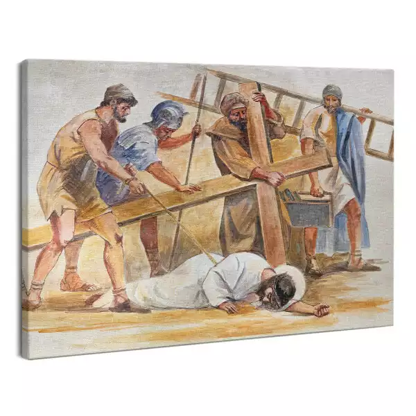 Zdjęcie na płótnie Jezus Upada Pod Krzyżem Droga