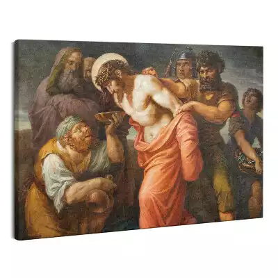 Foto obraz na płótnie Jezus odarty z szat droga krzyżowa