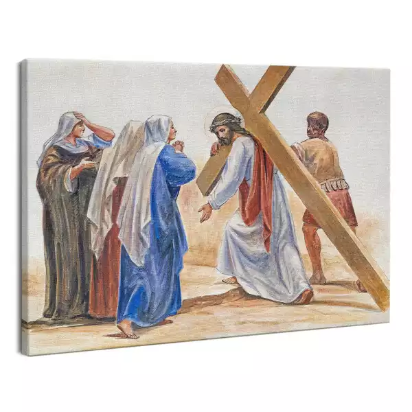 Obraz na płótnie Jezus Niesie Krzyż Matka Boża