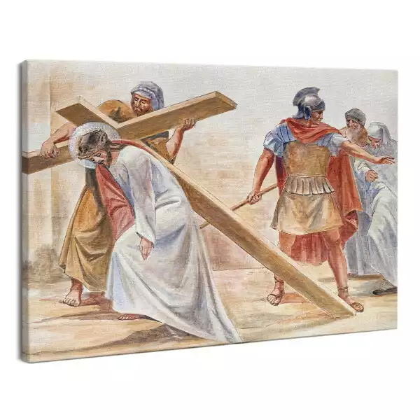Obraz na płótnie abstrakcja Szymon Pomaga Nieść Krzyż Jezusowi