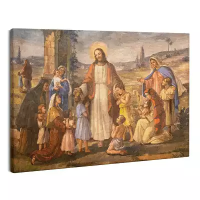 Zdjęcie na płótnie Pan Jezus z Dziećmi