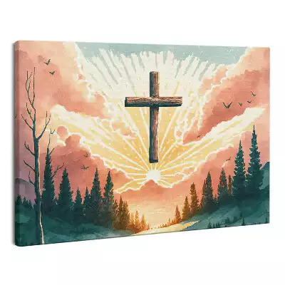 Obraz canvas Krzyż malowany natura