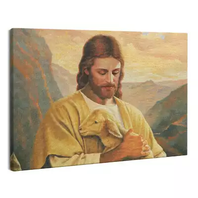 Obraz canvas Jezus Dobry Pasterz z owieczką