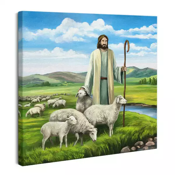 Obraz na płótnie Pan Jezus Dobry Pasterz Owce