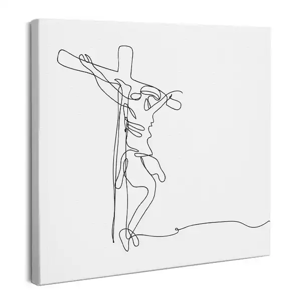 Obraz na płótnie Jezus na Krzyżu Line Art