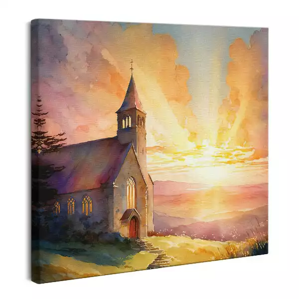 Obraz na płótnie Kościół malowany widok