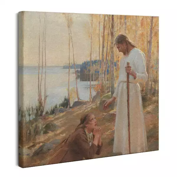 Obraz na płótnie Pejzaż Jezus i kobieta