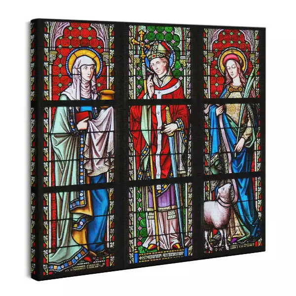 Obraz na płótnie Witraże - Święci Emiliusz, Joanna, Eugeniusz, Agnieszka i Augustyn