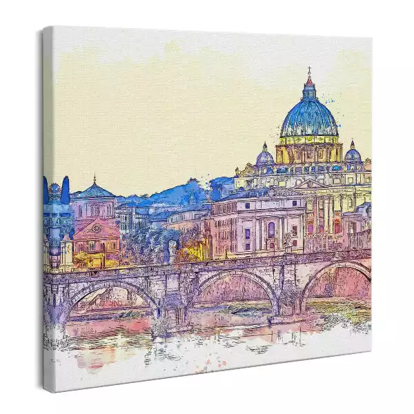 Obraz na płótnie Akwarela Katedry św. Piotra w Rzymie Włochy