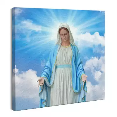 Obraz na płótnie Statua Matki Bożej Łaskawej na niebie