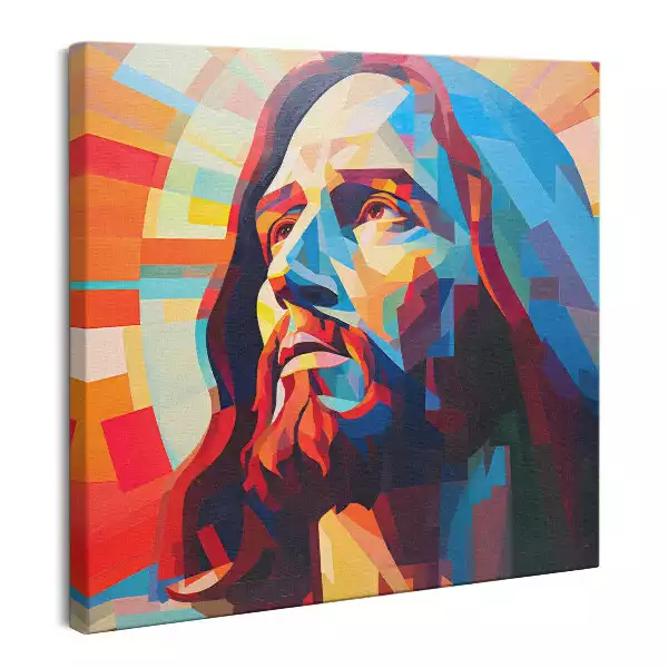 Obraz na płótnie Kolorowa ilustracja twarz Jezusa