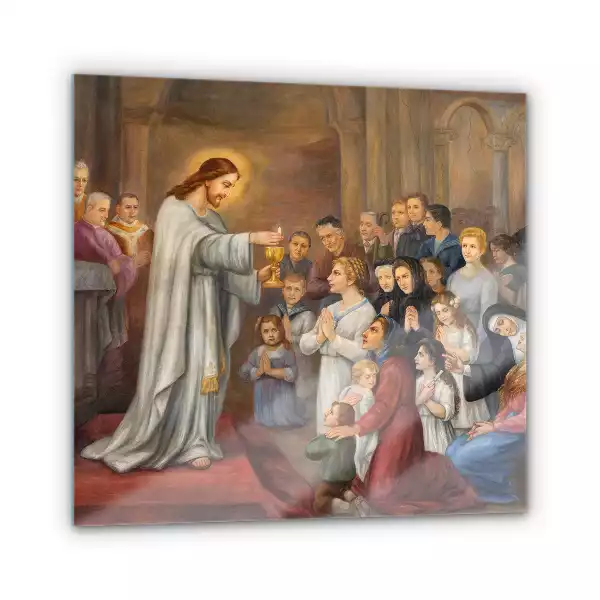 Obraz szklany Jezus Eucharystia Komunia