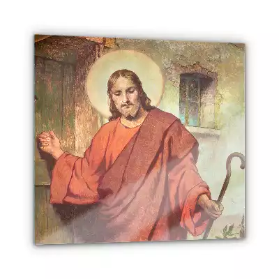 Obraz szklany Pan Jezus Puka do drzwi
