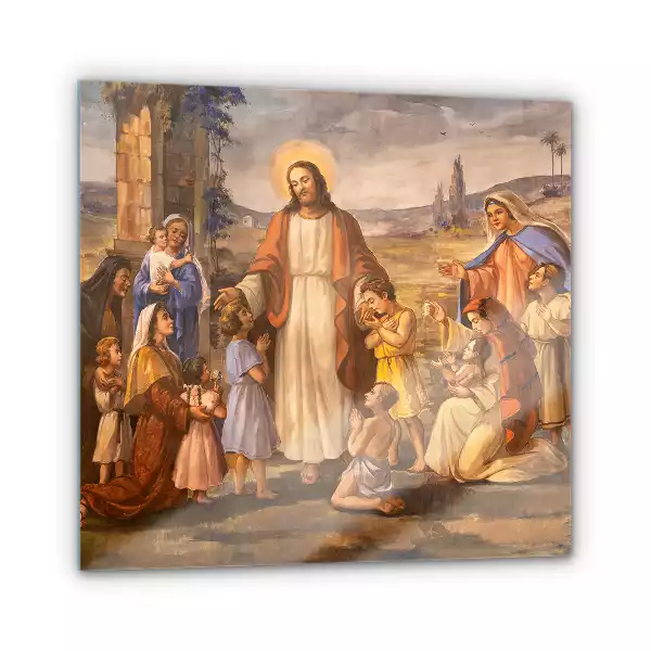 Obraz szklany Pan Jezus z Dziećmi