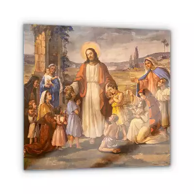 Obraz szklany Pan Jezus z Dziećmi