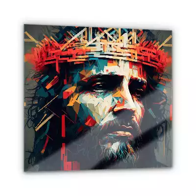 Obraz na szkle Portret Jezusa w Koronie