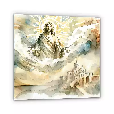 Obraz na szkle Jezus Mesjasz w Niebie