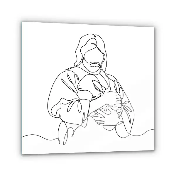Obraz na szkle Jezus Dobry Pasterz Line Art