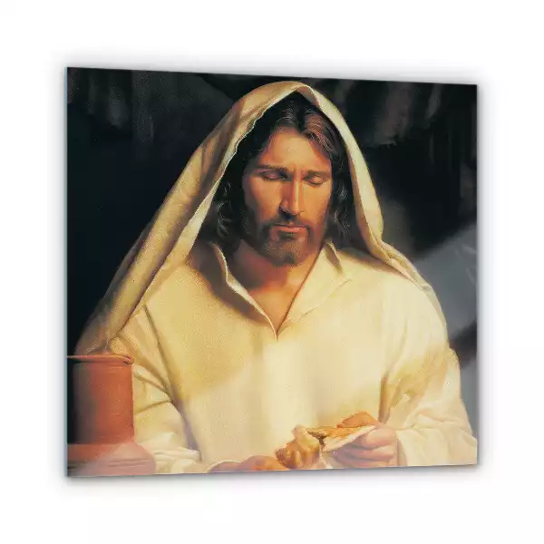 Obraz na szkle Jezus łamiacy chleb