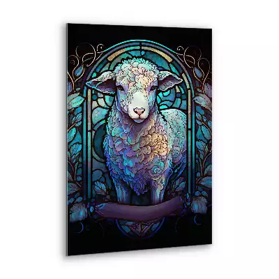Obraz szklany baranek motyw religijny