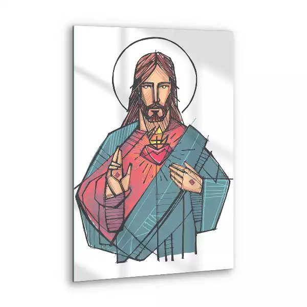 Obraz szklany Serce Jezusa Line Art