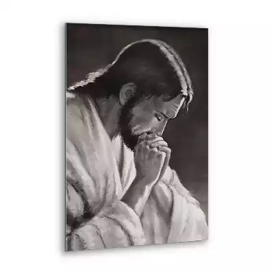 Obraz szklany Jezus Modlitwa czarno biały