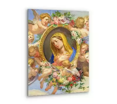 Obraz szklany Matka Boża i Anioły