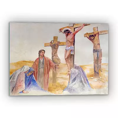 Szklany obraz Jezus Ukrzyżowanie Krzyż