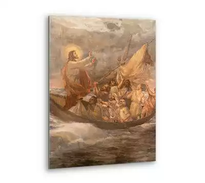 Obraz szklany Jezus na Łodzi Burza