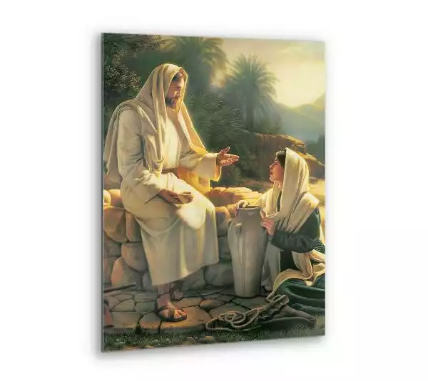 Obraz szklany Dobra samarytanka z Jezusem